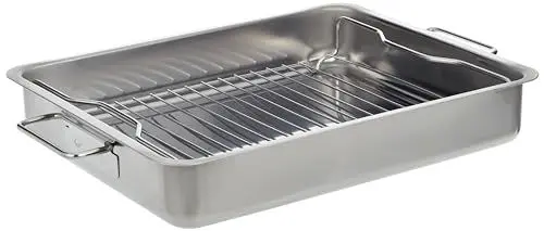 Produktbild: IKEA Koncis Ofenform mit Rost, Edelstahl, Silber, 40 x 32 x 7 cm