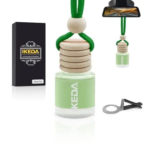 Produktbild: Ikeda Autoduft,Duftbaum Auto Innenraum,HäNgender Auto-Lufterfrischer,Geschenke FüR Frauen MäNner,HäNgender Lufterfrischer FüR Auto & Zuhause (10 ml / 1 Stück, Grüner Tee)