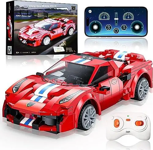 Produktbild: IKIDSUN Ferngesteuertes Auto Bausteine, 2.4 GHz Ferngesteuerte & APP Gesteuerte Technik RC Rennwagen,306 Teile STEM RC Fahrzeug Bausteine Spielzeug Geschenke für Kinder Jugendliche 6-12 Jungen Mädchen