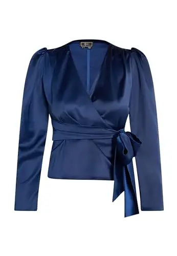 Produktbild: IKITA Damen Wickelbluse 19529198-IK01, Marine, M