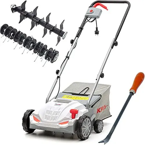 Produktbild: IKRA Elektro Vertikutierer Rasenlüfter IEVL 1532, Fangkorb 30l, Arbeitsbreite 32cm, inkl. Unkrautstecher