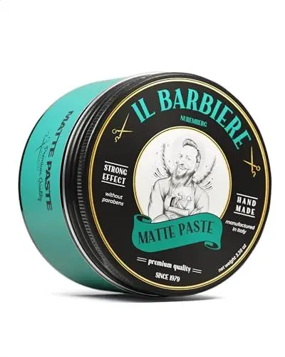 Produktbild: Il Barbiere® Matte Paste Herren Matt Wax Haare Pomade Wasserbasiert Natürliches Haarwachs Matt Starker Halt Hairwax Matte Pomade Herren Haarwachs Männer Matt - Ohne Parabene Silikonfrei - 100ml