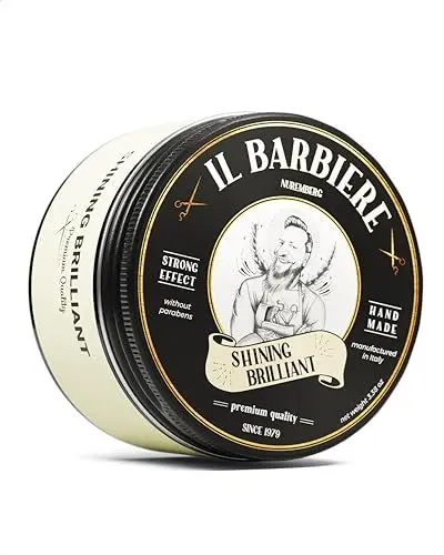 Produktbild: Il Barbiere® Shining Brilliant Pomade Wasserbasiert 3er Set - Glänzendes Haarwachs, Flexibler Halt, Pomade Herren, Haarwachs Männer - Ohne Parabene, Silikonfrei - 3x 100ml
