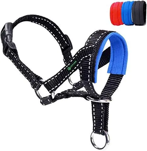 Produktbild: ILEPARK Hundehalfter Mit Reflektierendem Riemen, Halfterhalsband Für Hunde, Verstellbar Und Einfach Zu Kontrollieren. (S,Blau)