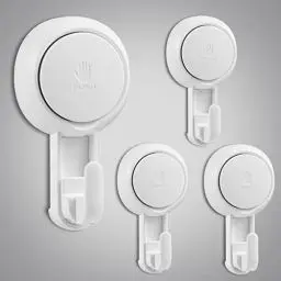 Produktbild: ilikable Saugnapf Haken stark, 4 Pack Saugnäpfe ohne Bohren, 1000 Mal Wiederverwertbar, 360 Grad Drehbare Saugknöpfe, vakuum Saugnapfhaken für Bad Dusche Küche Fenster Glas, Max 5 KG Saughaken