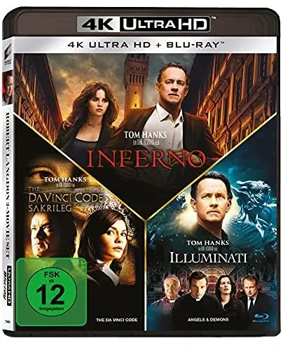 Produktbild: Illuminati / Inferno / The Da Vinci Code (3 4K-UHDs + 3 Blu-rays)