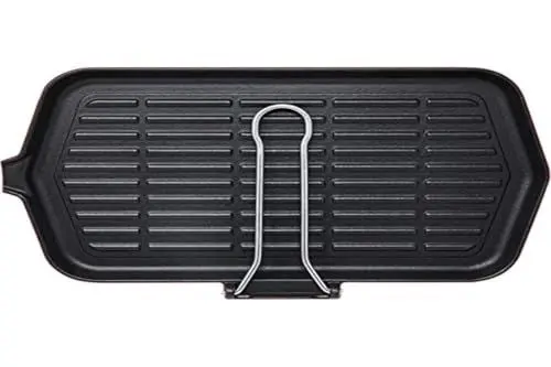 Produktbild: Ilsa Dietella Induction Grillpfanne für Induktionsherde aus emailliertem Gusseisen, rechteckig, 23 x 36 cm, Made in Italy, Schwarz