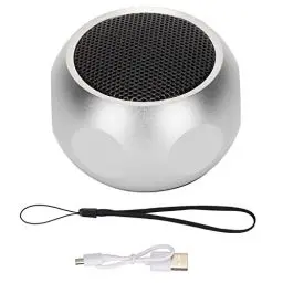 Produktbild: Im Reisekoffer Verpackt, Tragbarer Bluetooth-Lautsprecher, Kabelloser Kleiner Bluetooth-Lautsprecher, Kurzes Design, Wiederaufladbar, Perfekter Mini-Lautsprecher für Reisen, Dusche, Zimmer,(Silber)