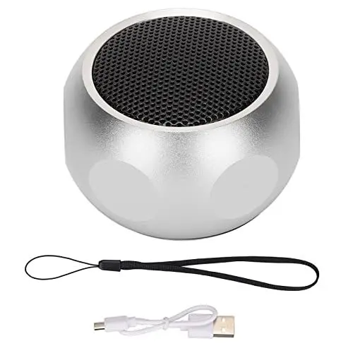 Produktbild: Im Reisekoffer Verpackt, Tragbarer Bluetooth-Lautsprecher, Kabelloser Kleiner Bluetooth-Lautsprecher, Kurzes Design, Wiederaufladbar, Perfekter Mini-Lautsprecher für Reisen, Dusche, Zimmer,(Silber)