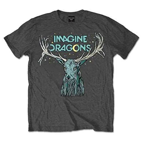 Produktbild: Imagine Dragons Herren Elk In Stars T-Shirt, Grau (Grey), (Herstellergröße: Medium)