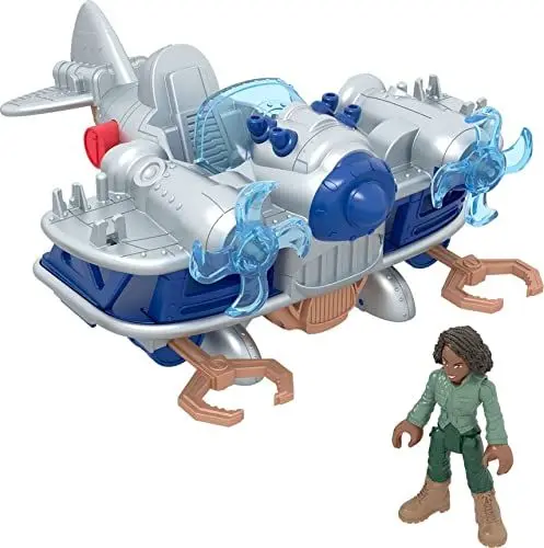 Produktbild: Fisher-Price IMAGINEXT Jurassic World Dominion - Kayla Watts-Figur und Spielzeugflugzeug mit abfeuerbaren Projektilen - abenteuerhaftes Rollenspiel für Kinder im Vorschulalter, HML45
