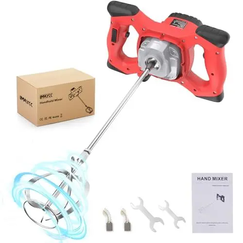 Produktbild: IMAYCC Mörtelrührer, 2100W Betonmischer, Rührwerk Beton with 6 Speed, Quirl Mörtelrührer m14, Rührgerät Mörtel, Betonrührer, Rührwerke, Ideal for Mixing Feed, Plaster, Paint, Cement, Mortar etc.