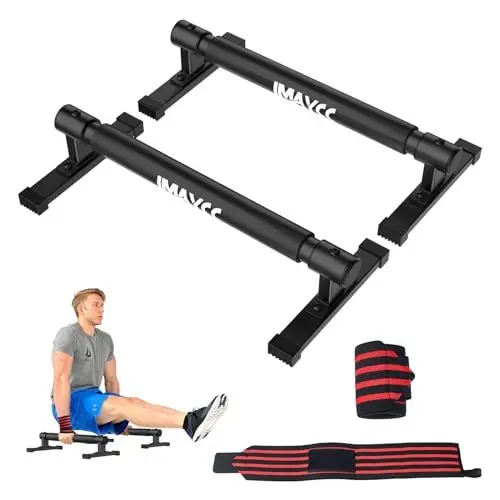 Produktbild: IMAYCC Parallettes, 50 CM Handstand Barrenm mit Handgelenk Bandagen Fitness,Großer Push Up Bar Dip Barren,Rutschfeste Liegestützgriffe,Calisthenics Equipment für Indoor Outdoor Geeignet Heim-Fitness