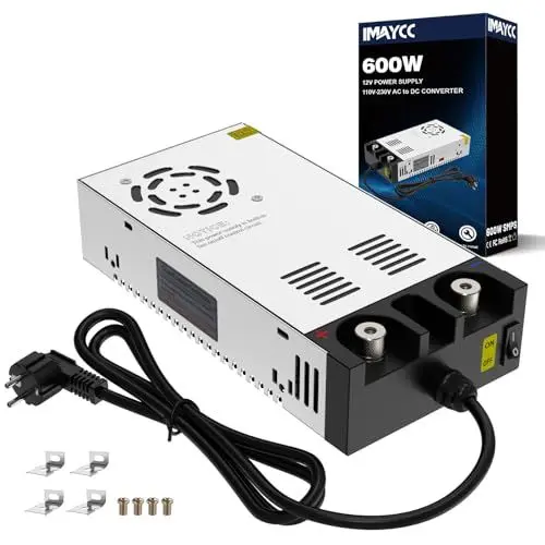 Produktbild: IMAYCC Schaltnetzteil 12V 50A, 600W Transformator 110V AC Auf DC 12Volt Adapter, Spannungswandler Für Standheizung, Labornetzteil, LED Beleuchtung, Industrieanlagen