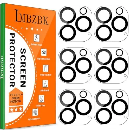 Produktbild: IMBZBK 6 Stück Kameraschutz für iPhone 16 Pro und iPhone 16 Pro Max für Panzerglas Kamera Schutz Zubehör Camera Protector, Hülle Freundlich 9H Kamera Schutzfolie