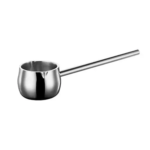 Produktbild: IMEEA Kaffeekanne Milchpfanne 300ml Butterwärmer mit langem Griff Induktions-Milchkocher SUS304 3-Ply Edelstahl Turkish Coffee Pot