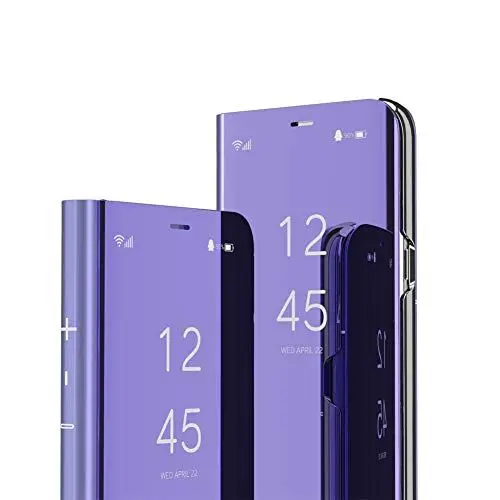 Produktbild: IMEIKONST Hülle für Samsung Galaxy S24 Plus, Buchstil Handyhülle Spiegel Standfunktion 360 Grad Stoßfest Schutzhüllen Lederhülle Tasche Klappbar für Samsung S24 Plus. Flip Mirror Violett QH