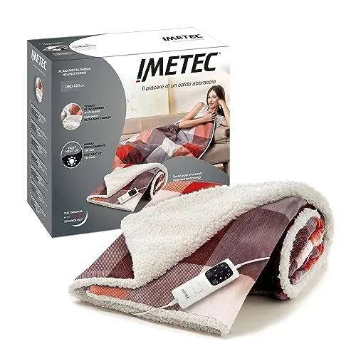 Produktbild: Imetec Adapto Tartan Festival Heizdecke, 160x120 cm Wärmedecke, aus weichem Gewebe, geringer Verbrauch, Adapto-Technologie, sicher, schnelles Aufheizen, 6 Temperaturen, waschbar
