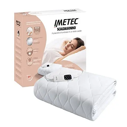 Produktbild: Imetec Scaldasonno Adapto, Maxi-Spann-Wärmeunterbett für Einzelbett, 195x90 cm, geringer Stromverbrauch, schnelle Erwärmung, indiv. Temperatur, hypoallergenes gestepptes Gewebe, Steuerung mit 6 Temp