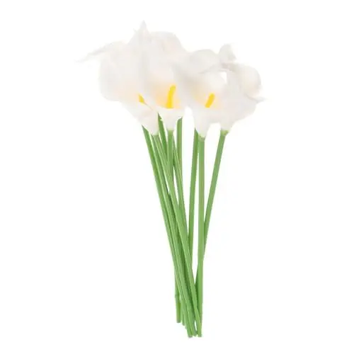 Produktbild: IMIKEYA 10er Set Künstliche Calla Lilien Blumensträuße Real Touch Für Hochzeitsdekoration Brautstrauß Und Tischdeko Hochwertige Kunstblumen Für Besondere Anlässe
