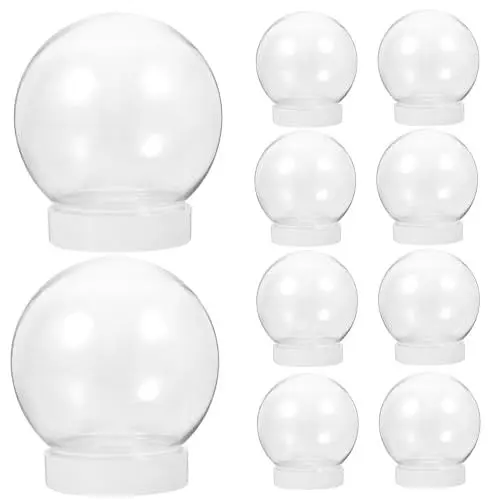 Produktbild: IMIKEYA 10-Teiliges DIY-Schneekugel-Set 270 Ml Klare Kunststoffkugel Kunststoffblasen Weihnachtskugeln Für Weihnachten Basteln