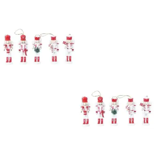 Produktbild: IMIKEYA 10 STK Nussknacker hängender Nussbaumsoldat hängende Verzierung weihnachtsdeko Geschenke für Kinder Christbaumschmuck Ornament Walnusssoldatendekor Holzpuppendekor Mini Statue