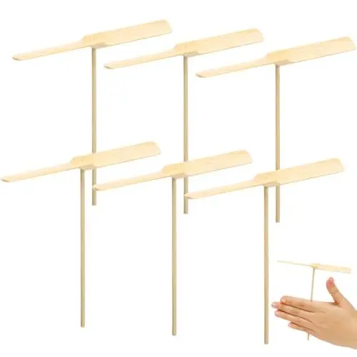 Produktbild: IMIKEYA 10 Stück Fliegender Spielzeug Bambus Libelle Handreiben DIY Propeller Outdoor Fliegendes Zappeln für Outdoor Aktivitäten und Familienspaß