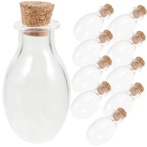 Produktbild: IMIKEYA 10st Wunschglas Aus Glas Glasflasche Ausstellen Glassandfläschchen Winziges Glasgefäß Halloween-flasche Mini-wunschflasche Dekorative Leere Gläser Kork Außerirdischer Multifunktion