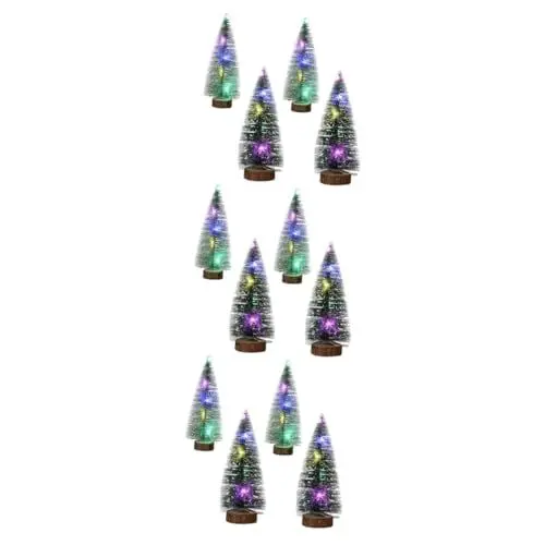 Produktbild: IMIKEYA 12 STK Kiefernbaum- weihnachtsdeko bürodeko Schreibtischaufsatz Künstliche Weihnachtsbäume Weihnachtsbaum Ornament Schnee Kiefern Christbaumschmuck Esstisch Dekorationen