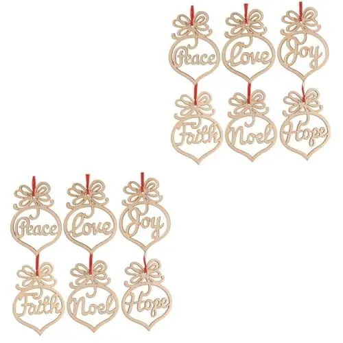 Produktbild: IMIKEYA 12 STK hängende Holzdekorationen Weihnachten Urlaub Baumschmuck Tür weihnachtsdeko büro Dekoration Weihnachtsbaum schmücken Basteldekorationen aus Holz Christbaumschmuck aus Holz