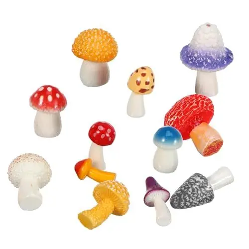 Produktbild: IMIKEYA Elegante Mini-Pilze Aus Kunstharz 12 Stück Für Pilzgarten-Dekoration Heim- Und Gartenzubehör
