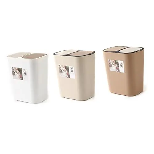 Produktbild: IMIKEYA 1Stk Büro-Mülleimer doppelter Mülleimer und Recycling Recycling-Behälter abfalleimer Hausmülleimer Hausmülltonne Push-Typ Container Papierkorb