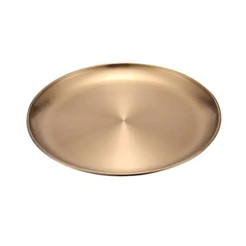 Produktbild: IMIKEYA 1Stk edelstahlplatte edelstahlteller geschenkidee für reisende brotteller party sachen frühstückstablett Teller zum Servieren von Speisen Restaurantteller Rostfreier Stahl