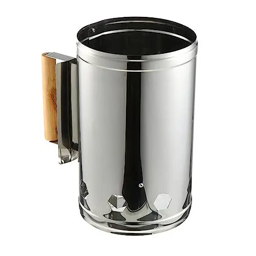 Produktbild: IMIKEYA 1Stück Grill Anzündkamin mit Holzgriff Schnelles Entzünden von Grillkohle für BBQ Kamin und Holzöfen Zubehör für Outdoor Kochen und Camping