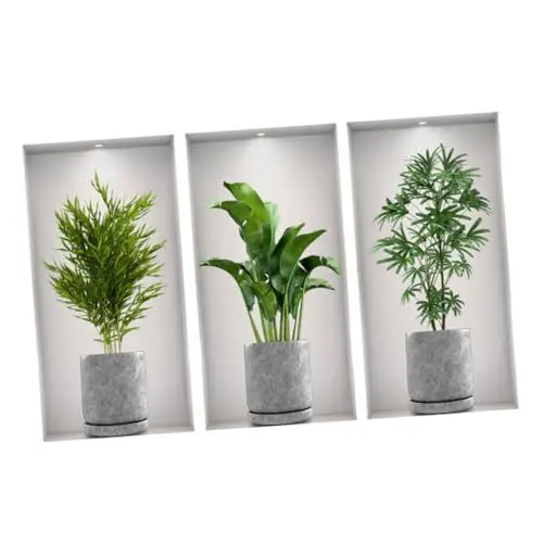Produktbild: IMIKEYA Grüne Wandaufkleber Set Indoor Pflanzen Wandaufkleber Pvc Badezimmer Aufkleber Kinderzimmer Aufkleber Wohnzimmer Wandkunst