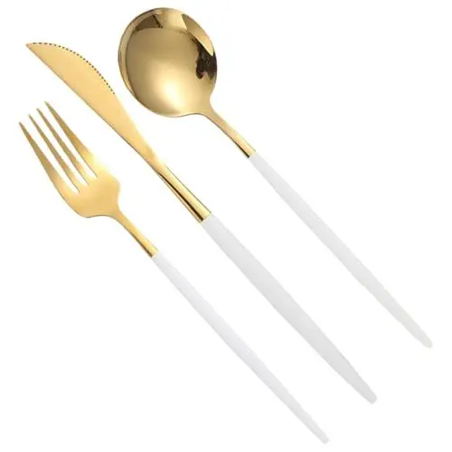 Produktbild: IMIKEYA 1 Set Besteck Löffel Geschirrset Steakgeschirr Gabeln Edelstahlbesteck Edelstahlschneider Löffel Besteckset Küchenzubehör 304 Edelstahl