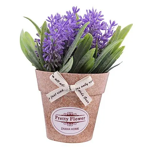Produktbild: IMIKEYA 1stk Topfdekoration Realistische Künstliche Pflanzen Samen Von Bonsai-bäumen Simulation Topf Bauspielzeug Künstliche Basilikum-Bonsai Desktop-Dekorationen Schreibtisch Violett