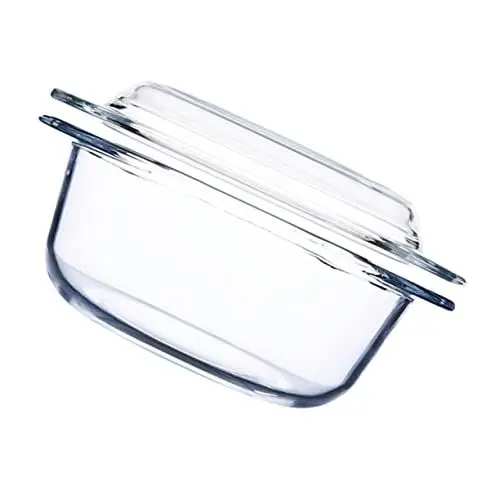 Produktbild: IMIKEYA 1stk -topf Glasmehlzubereitungsbehälter Essenszubereitungsschüssel Glas Obstschale Mikrowellenheizglas Dekorative Schüssel Dessertschale Rechteck Gehärtetes Glas