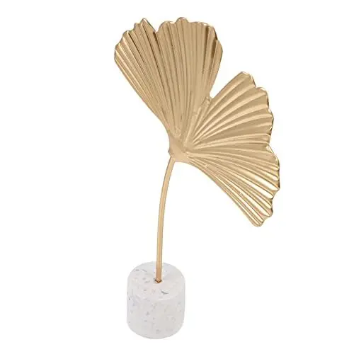 Produktbild: IMIKEYA 1stück Ginkgo Skulptur Mit Holzsockel Kunstvolle Tischdekoration Für Wohnen Stilvolle Bürogestaltung Und Kreative Räume Als