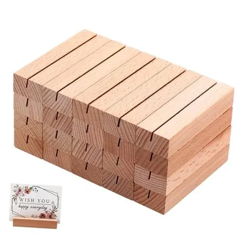 Produktbild: IMIKEYA Kartenhalter Aus Holz 20er-set Tischnamenständer Elegante Fotohalter für Tische
