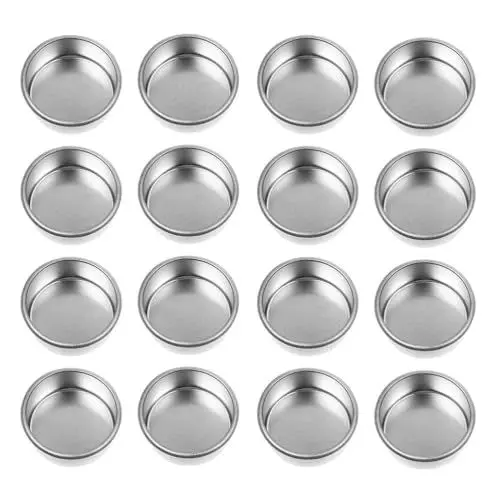 Produktbild: IMIKEYA 24 Stück Teelichtbecher aus Metall Leere Teelichthüllen 45mm Teelichteinsatz Metall Teelichthalter Kerzenwachsbehälter DIY Teelichthalter für Weihnachten Hochzeit Tischdekoration