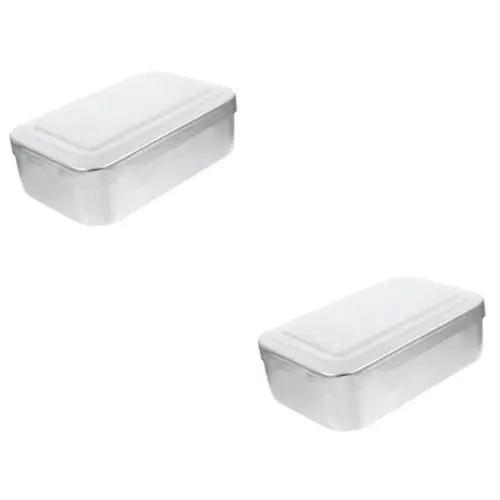 Produktbild: IMIKEYA 2Er-Box alte Brotdose Lunchboxen aus Edelstahl Behälter für die Lebensmittelzubereitung Lunch-Box Grillzubehör Picknickartikel altmodisch Container Sache Essensbox Campingbedarf
