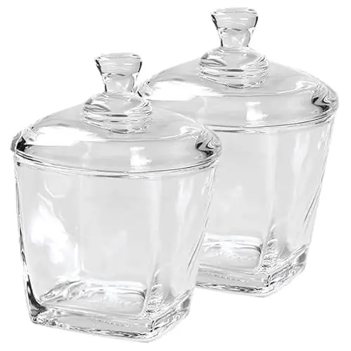 Produktbild: IMIKEYA 2St Bonbonglas aus Glas Küchenzucker bedeckte Süßigkeiten Süßigkeitenglas Glasgefäß mit Deckel Getreide leere Glasflaschen mit Verschluss Marmeladenglas Lagerung Bonbonteller Rolle
