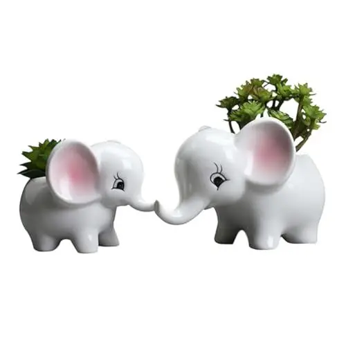 Produktbild: IMIKEYA 2St Elefantenpflanzer Elefanten-Sukkulenten-Pflanzer Blumentöpfe heriditary deutschland blumenübertopf Tierfigur Keramikornamente Schreibtisch Statue Zubehör