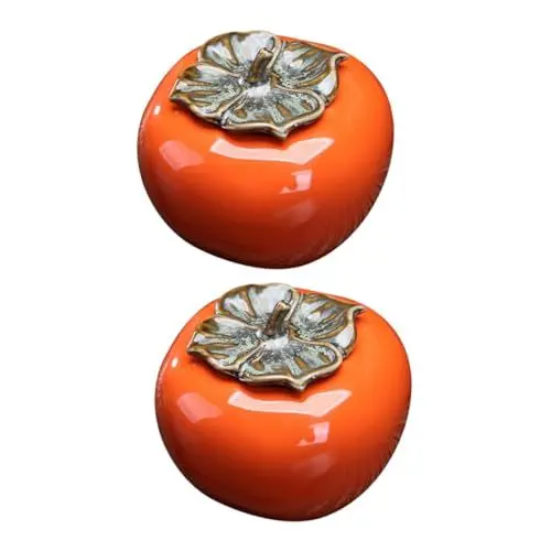 Produktbild: IMIKEYA 2St Persimone Keramikglas lagercontainer aubewahrungsbox keramik pfanne versiegelbar Aufbewahrungsbehälter für Lebensmittel Mini Teehalter Tee-Organisator Orange