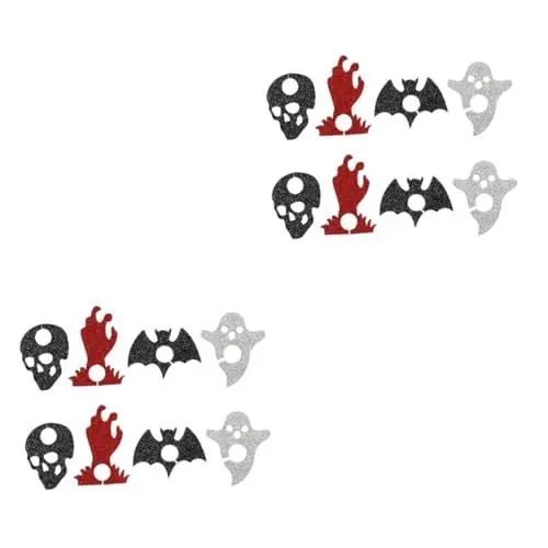 Produktbild: IMIKEYA 2 Sätze Halloween-tischdekorationen Ringe Glasmarker-erkenner Halloween-party-glasring Halloween-weinring Rotweinring Aus Vlies Party-cup-dekoration Nicht Gewebt Black 8 Stück * 2