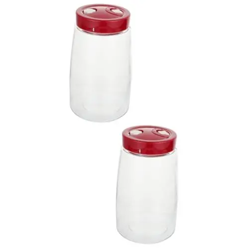Produktbild: IMIKEYA 2 Stk Weinflasche Süßigkeiten Flaschen Mit Vanilleextrakt Obstbehälter Multifunktionsflasche Glasterrarium Mit Deckel Rostfreier Stahl Rot Selbstgemacht