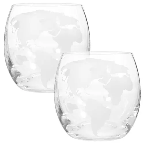 Produktbild: IMIKEYA 2 Stücke Welt Karte Tassen Tumbler Trinken Gläser Karte Druck Dekorative Tassen