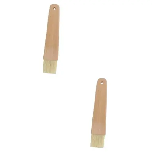 Produktbild: IMIKEYA Backpinsel Mit Borsten 2st Grillbürsten Für Den Grill Backpinsel Bastelpinsel Borsten Bürste Bbq-marinadenbürste Lackierter Pinsel Flacher Griff Runder Griff