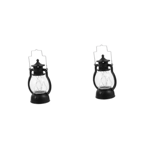 Produktbild: IMIKEYA 2st Retro-öllampe Campinglaterne Campinglampe Griff Zeltlampe Zeltzubehör Handliches Campinglicht Tragbare Campingleuchte Bequemes Zeltlicht Praktische Campingleuchte Black